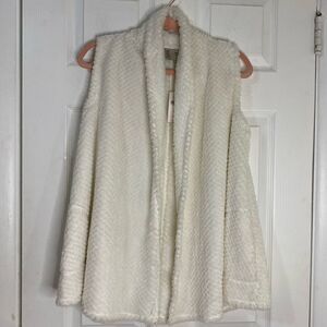 Saturday Sunday by Anthropology Faux white Sherpa Vest Cozy Women’s Sz S